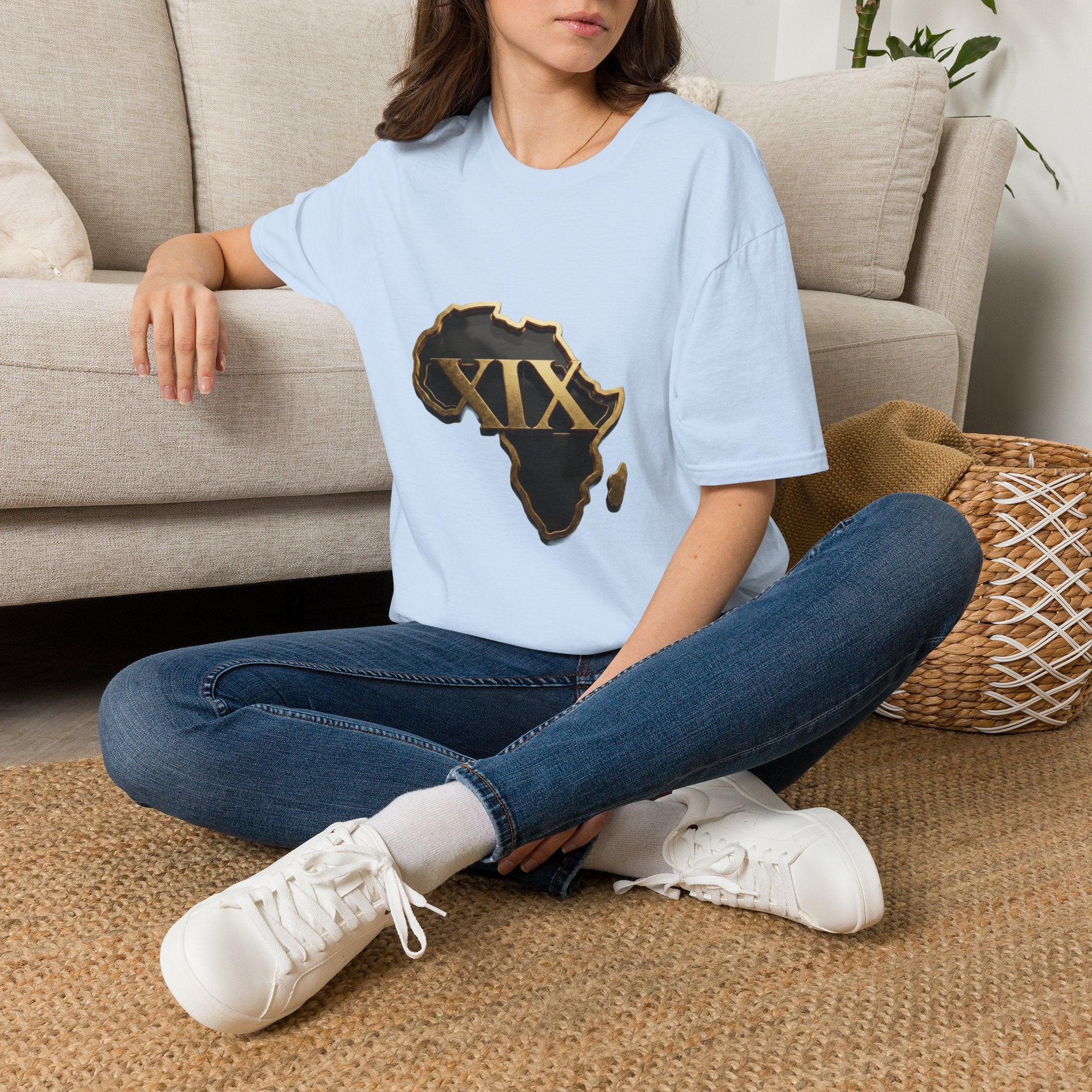 T-Shirt — Flaming Roman Numerals XIX Skull Graphic
