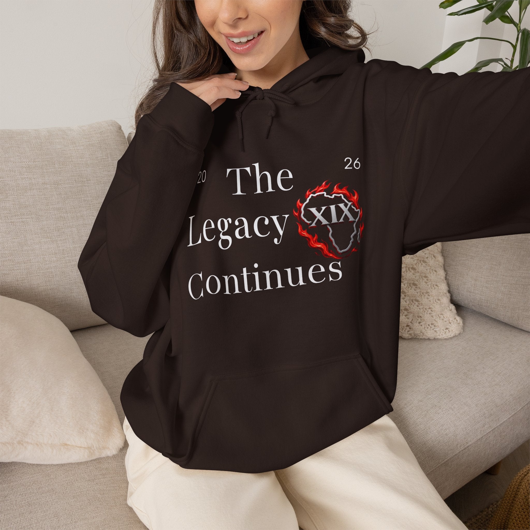 Hoodie — Flaming Heart Outline Chest Graphic (XXL)