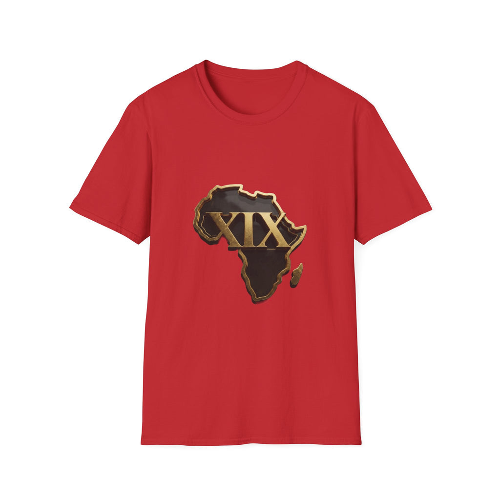 T-Shirt — Flaming Roman Numerals XIX Skull Graphic