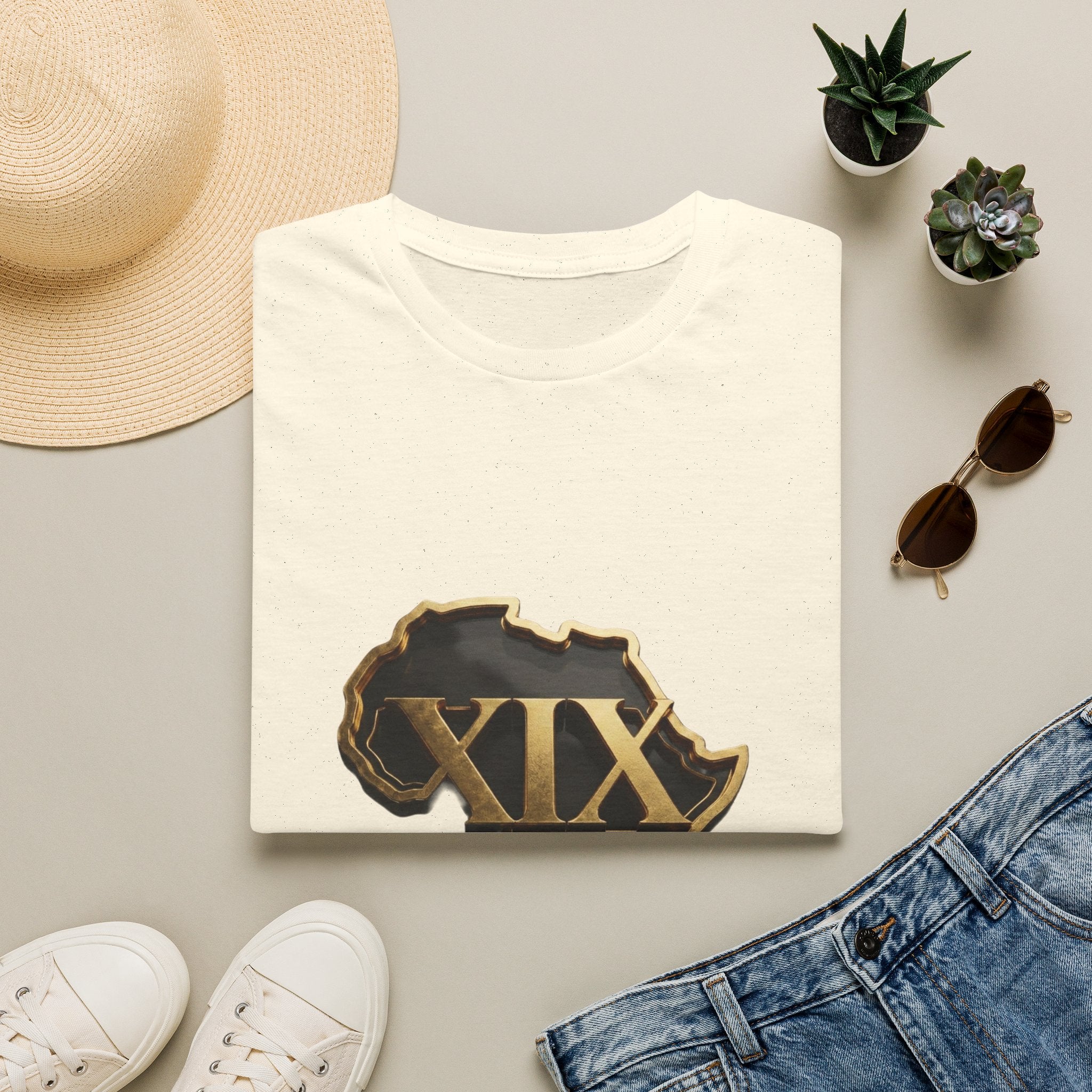 T-Shirt — Flaming Roman Numerals XIX Skull Graphic