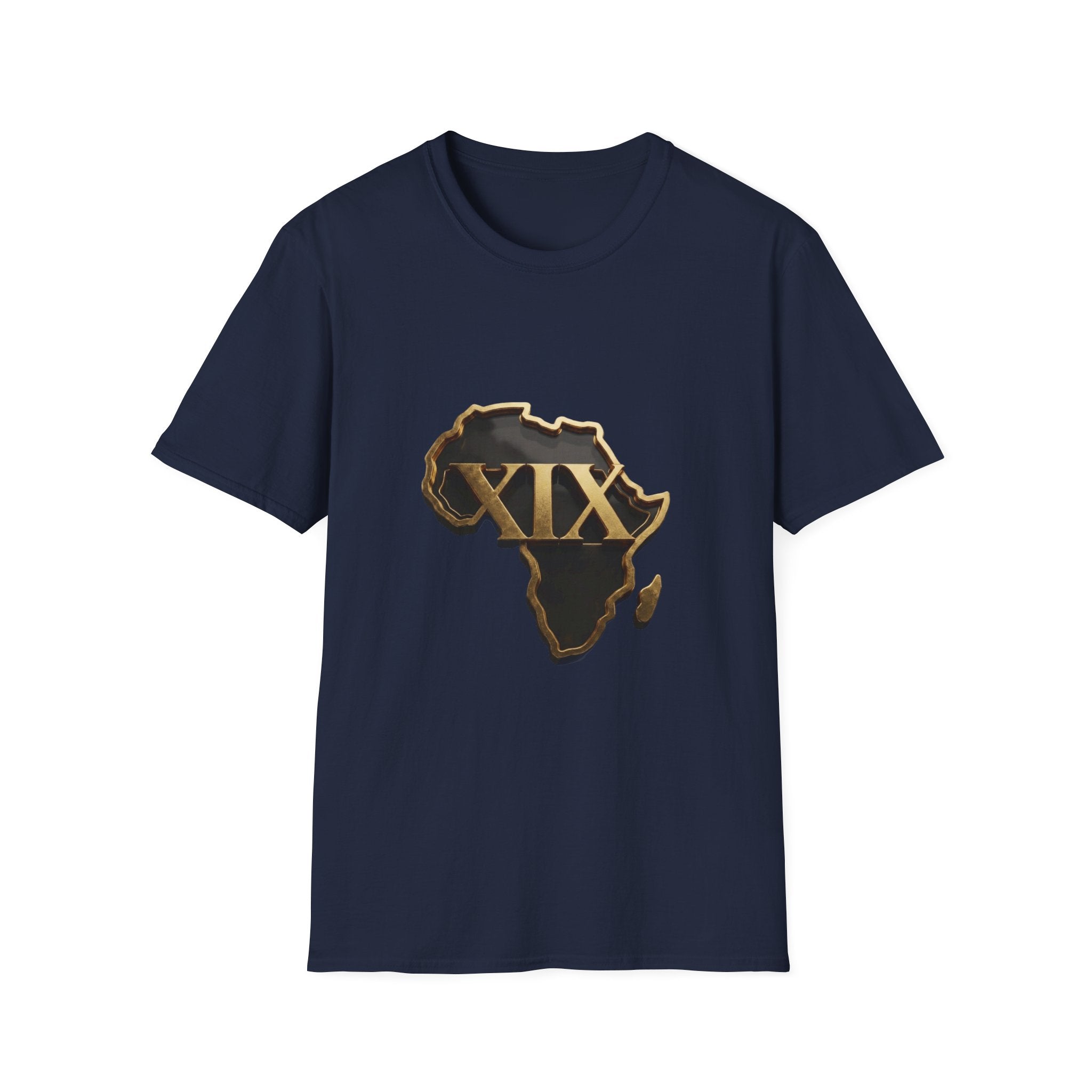 T-Shirt — Flaming Roman Numerals XIX Skull Graphic