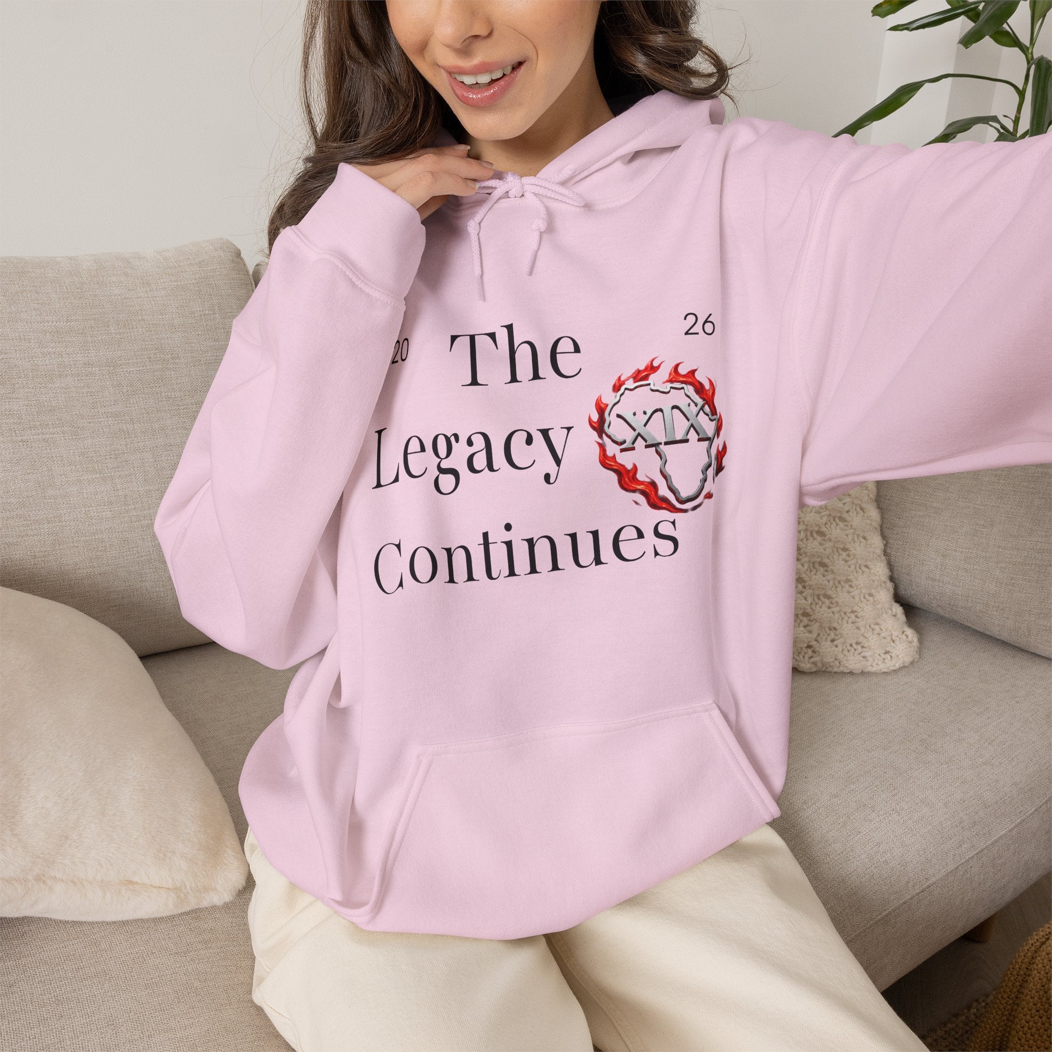 Hoodie — Flaming Heart Outline Chest Graphic (XXL)