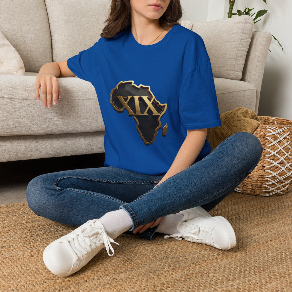 T-Shirt — Flaming Roman Numerals XIX Skull Graphic