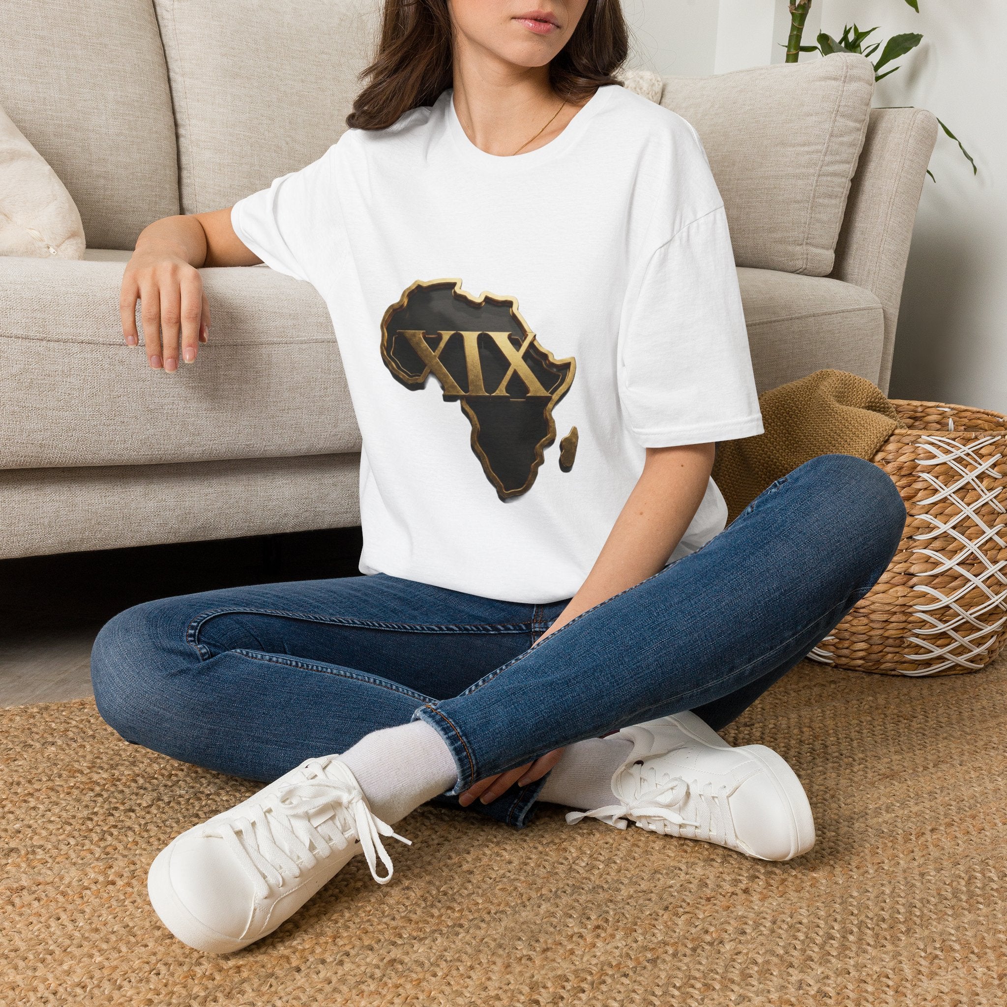 T-Shirt — Flaming Roman Numerals XIX Skull Graphic