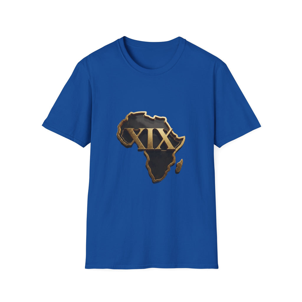 T-Shirt — Flaming Roman Numerals XIX Skull Graphic