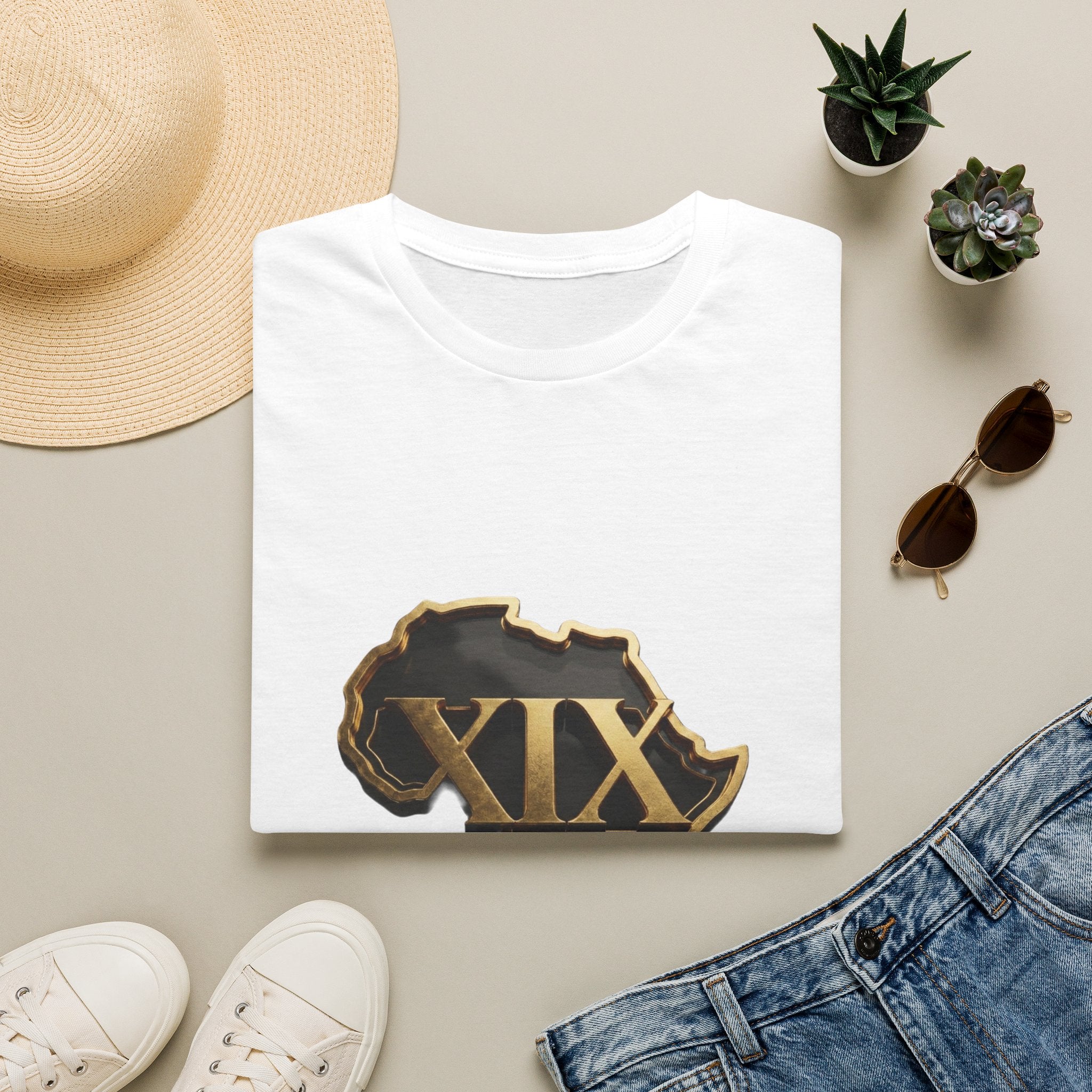 T-Shirt — Flaming Roman Numerals XIX Skull Graphic