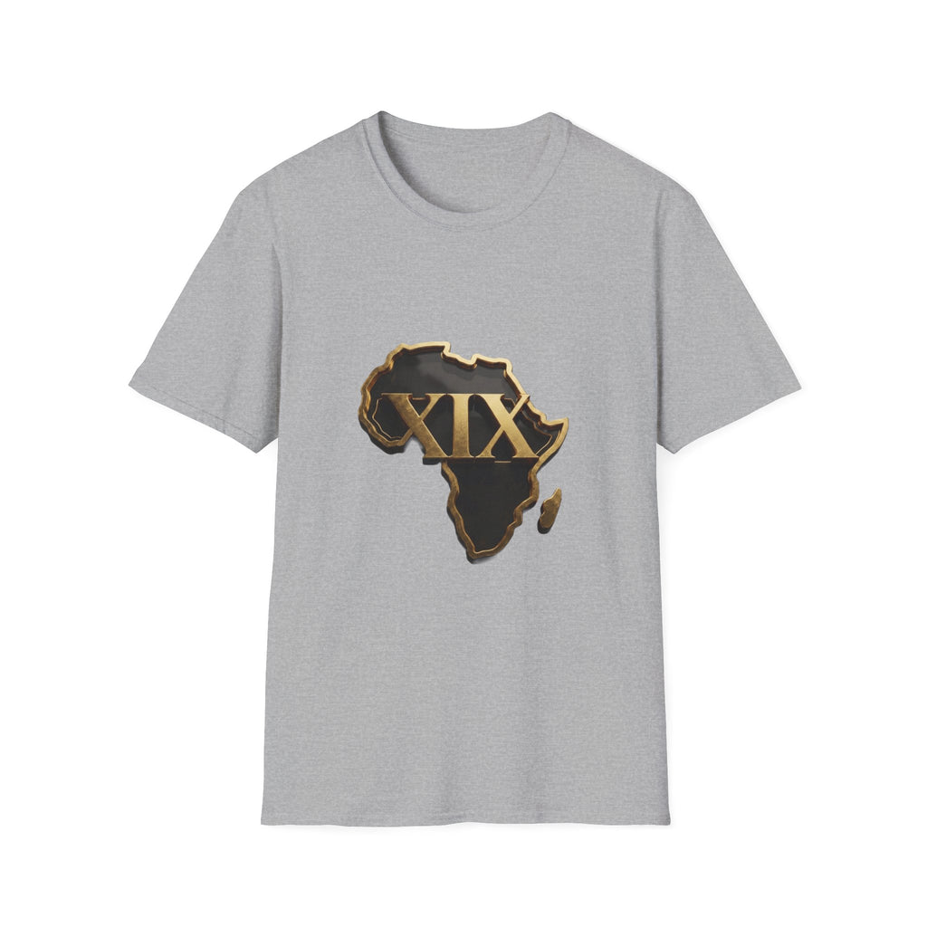 T-Shirt — Flaming Roman Numerals XIX Skull Graphic