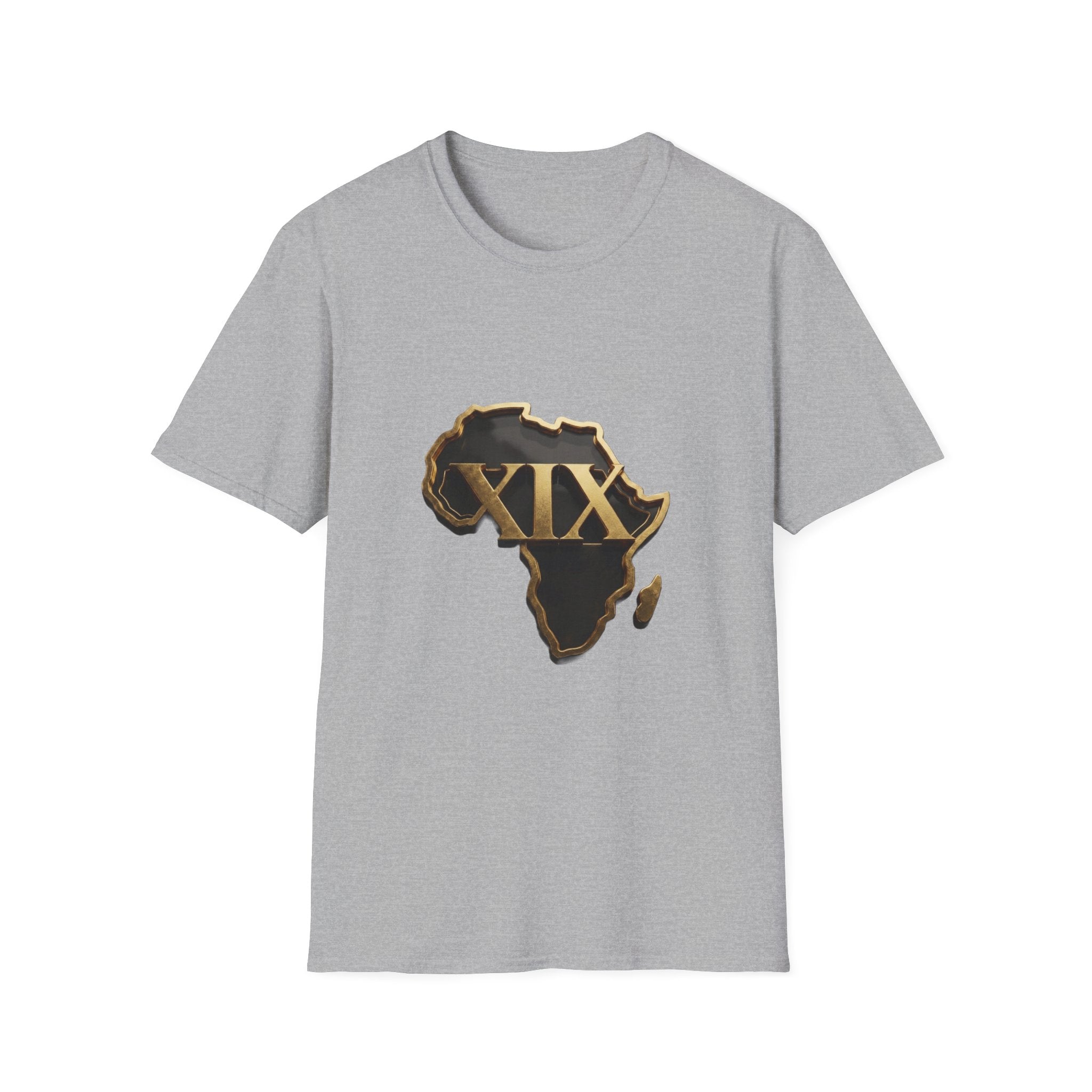 T-Shirt — Flaming Roman Numerals XIX Skull Graphic