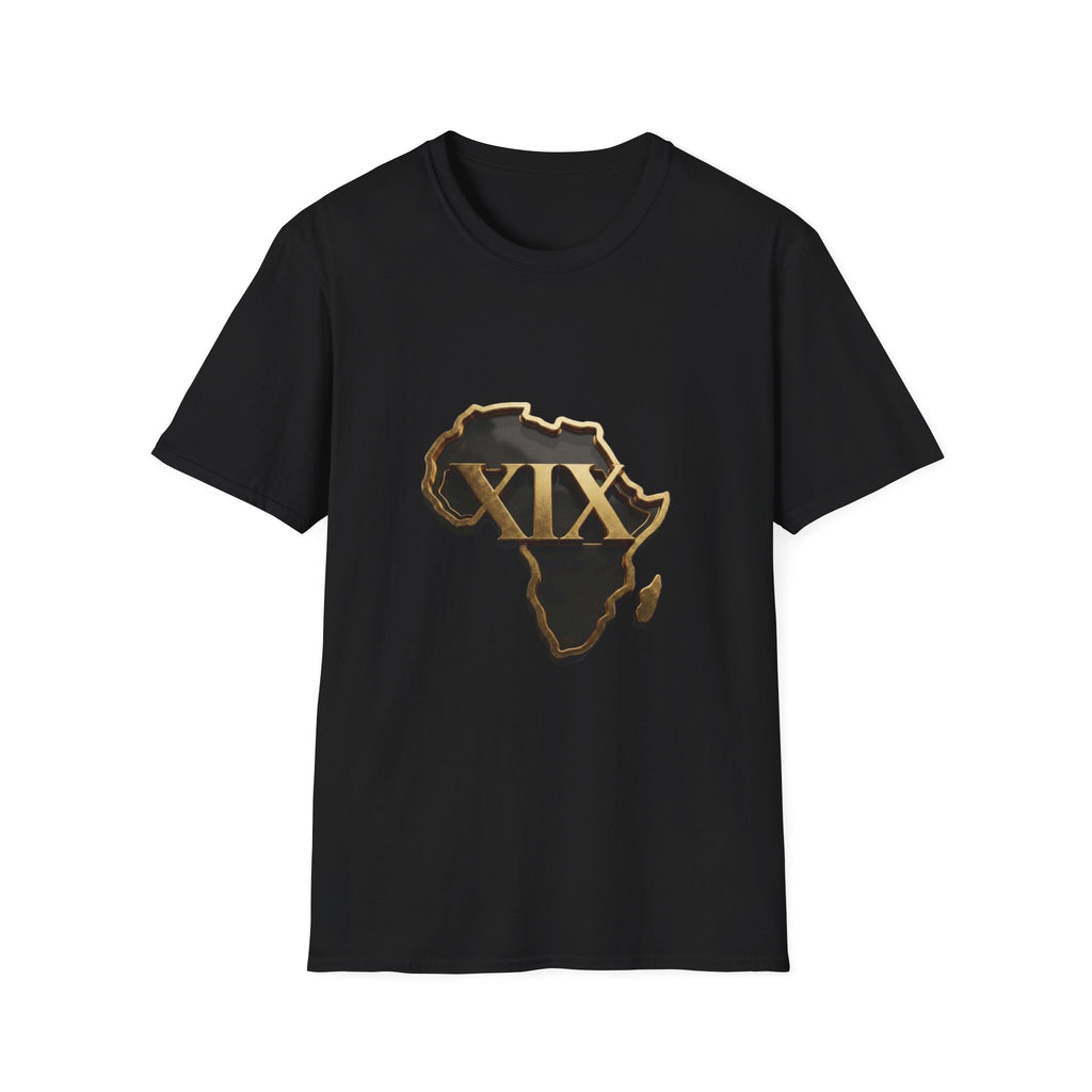 T-Shirt — Flaming Roman Numerals XIX Skull Graphic