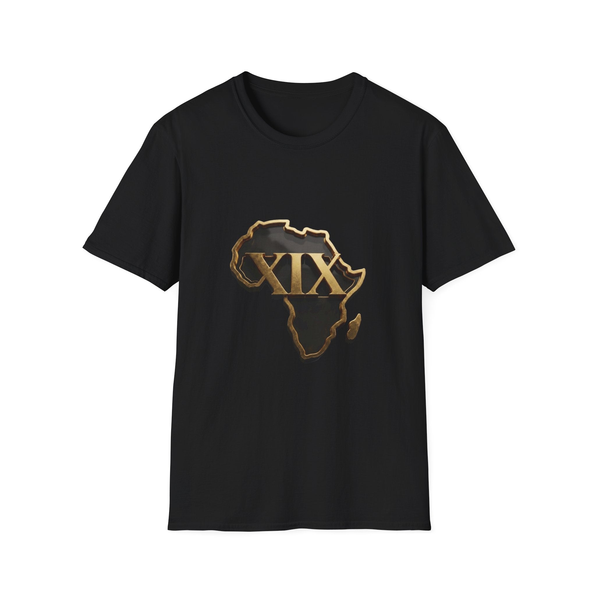 T-Shirt — Flaming Roman Numerals XIX Skull Graphic