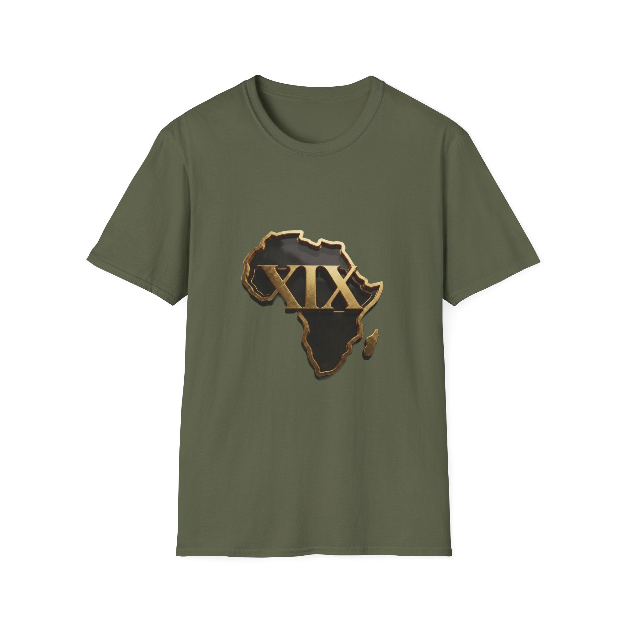 T-Shirt — Flaming Roman Numerals XIX Skull Graphic