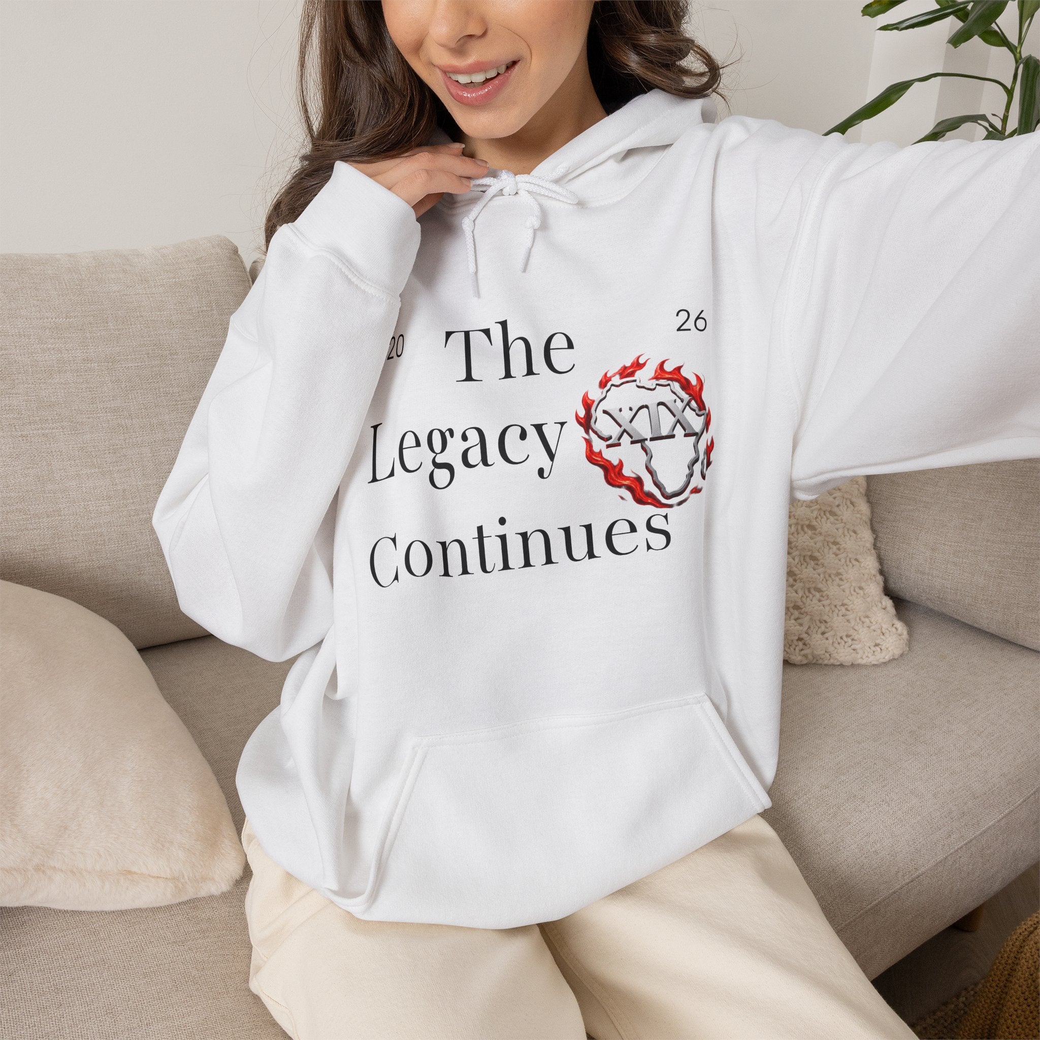 Hoodie — Flaming Heart Outline Chest Graphic (XXL)