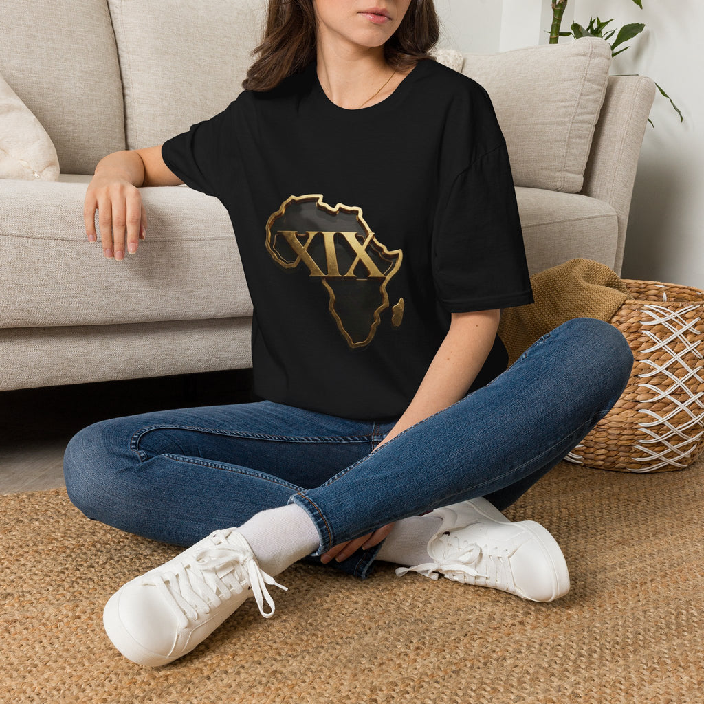 T-Shirt — Flaming Roman Numerals XIX Skull Graphic