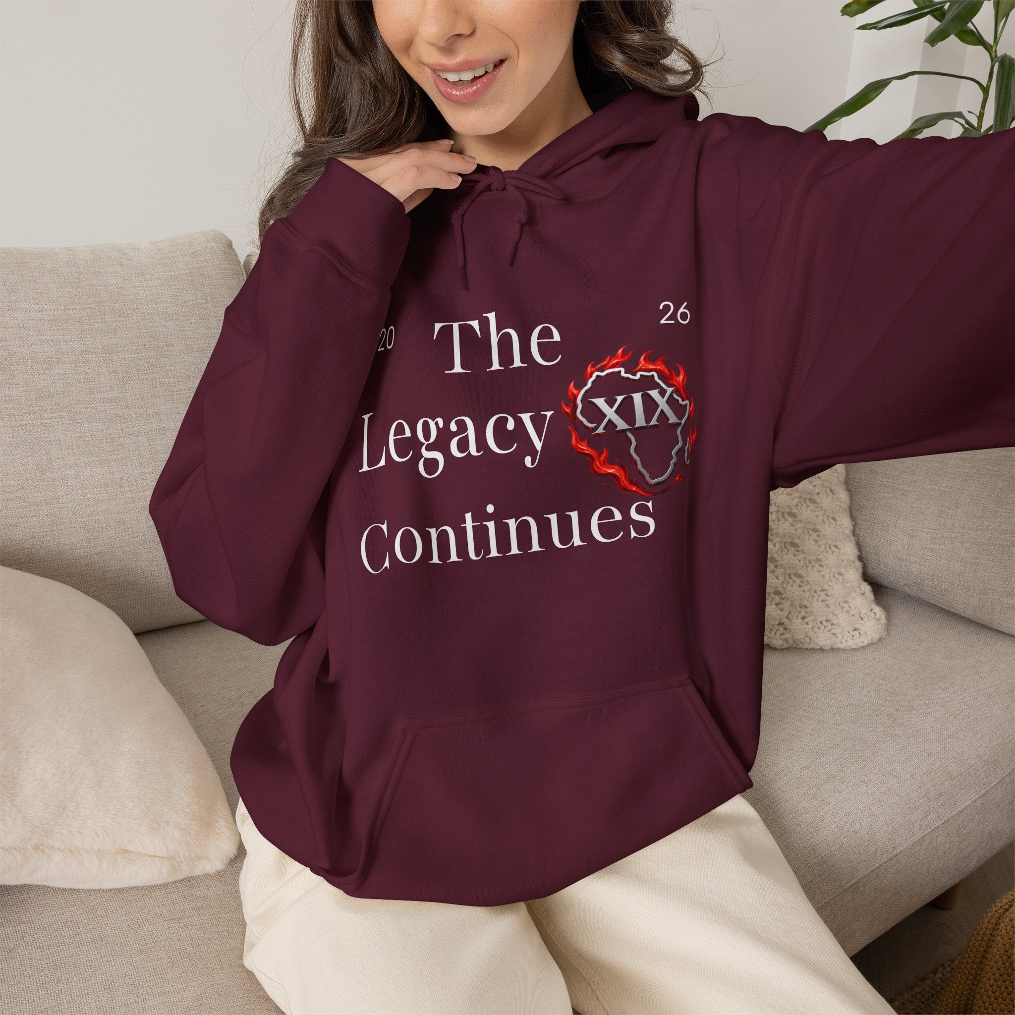 Hoodie — Flaming Heart Outline Chest Graphic (XXL)