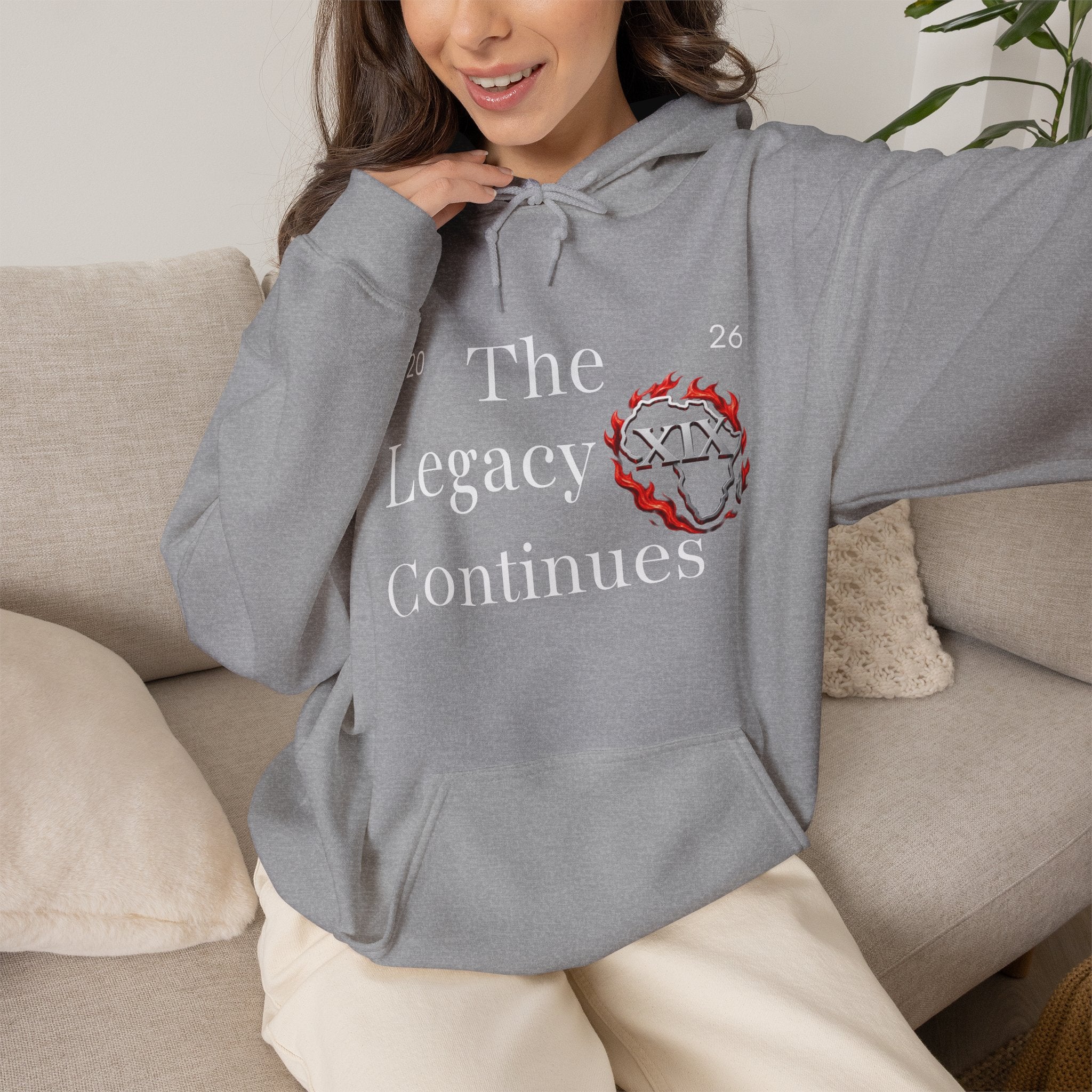 Hoodie — Flaming Heart Outline Chest Graphic (XXL)