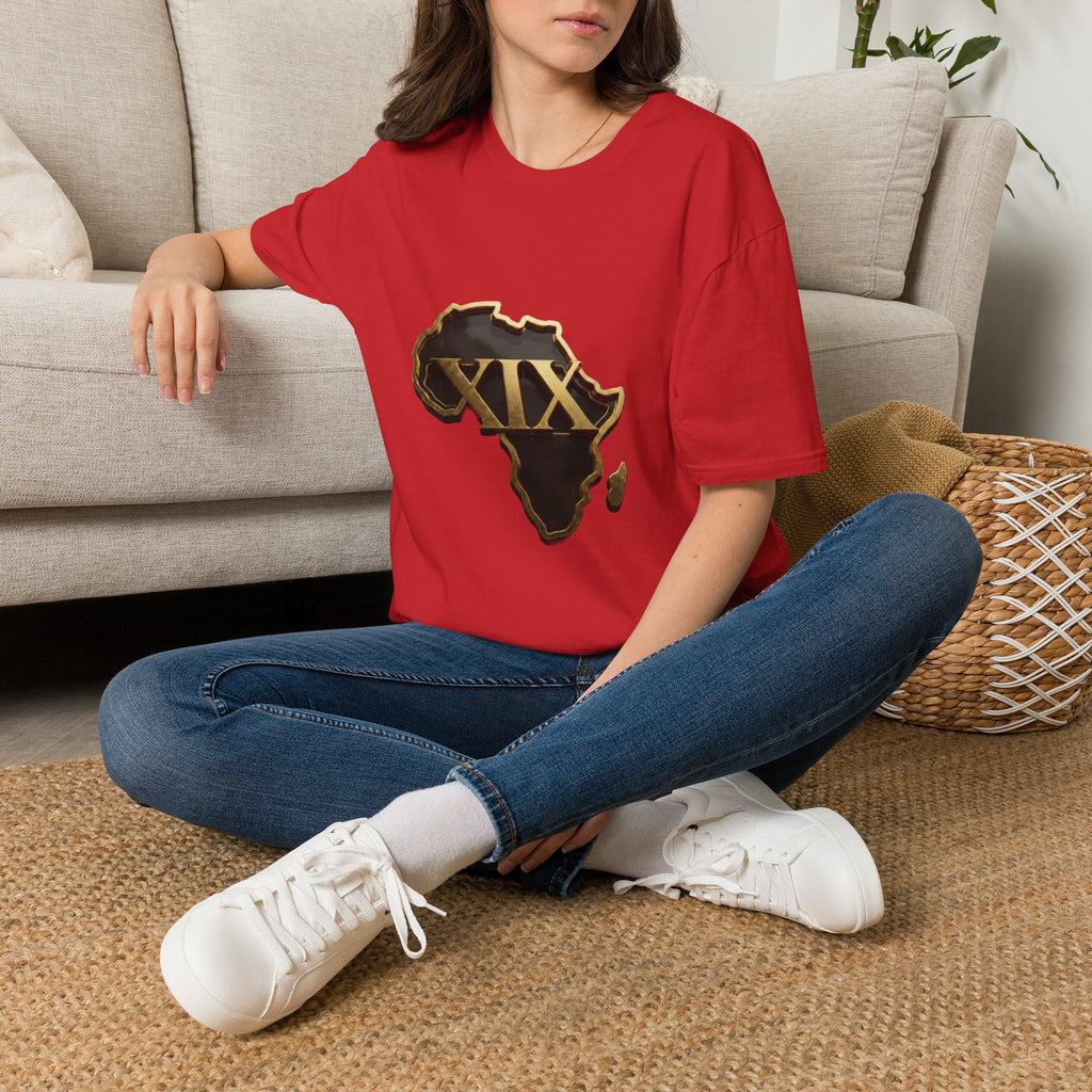 T-Shirt — Flaming Roman Numerals XIX Skull Graphic