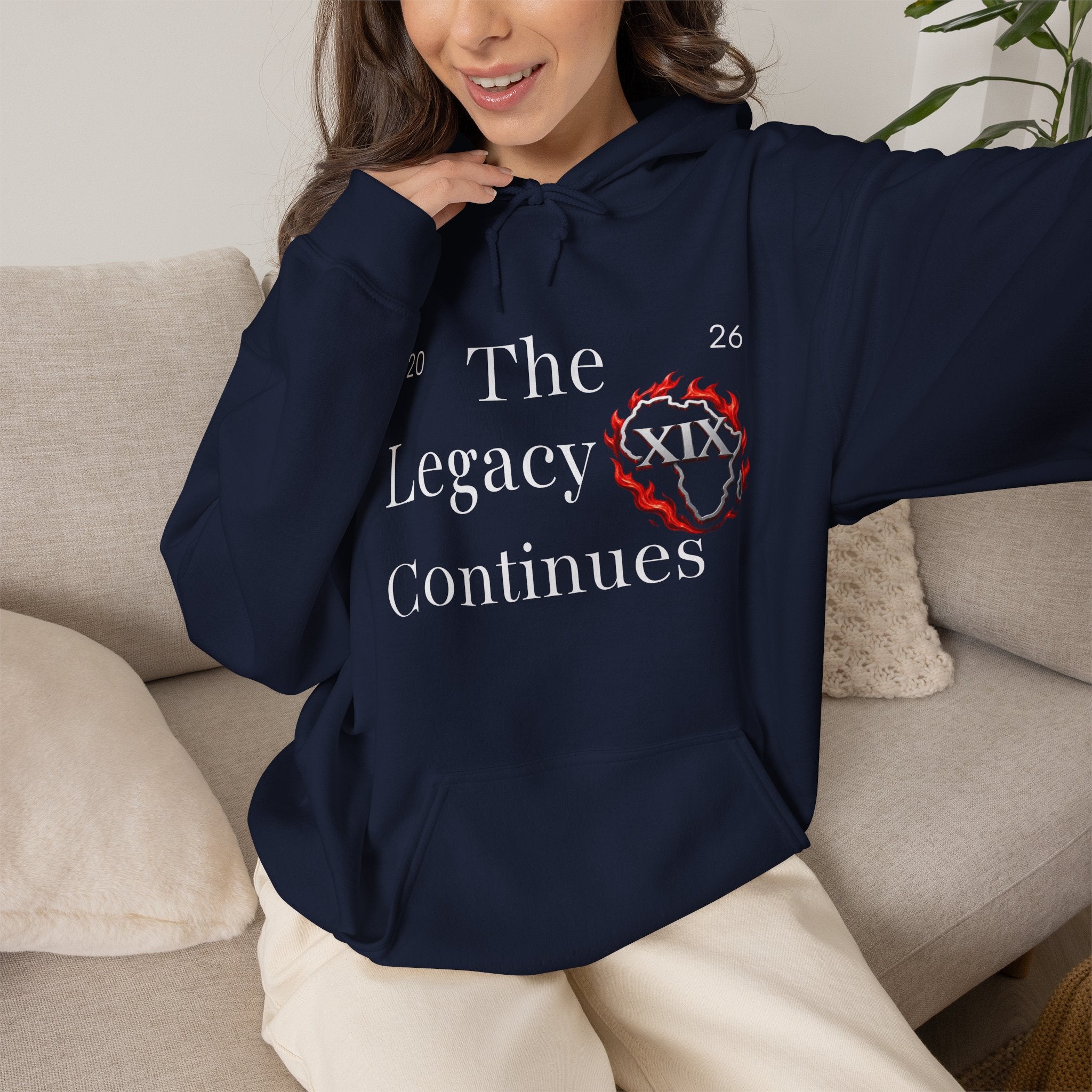 Hoodie — Flaming Heart Outline Chest Graphic (XXL)